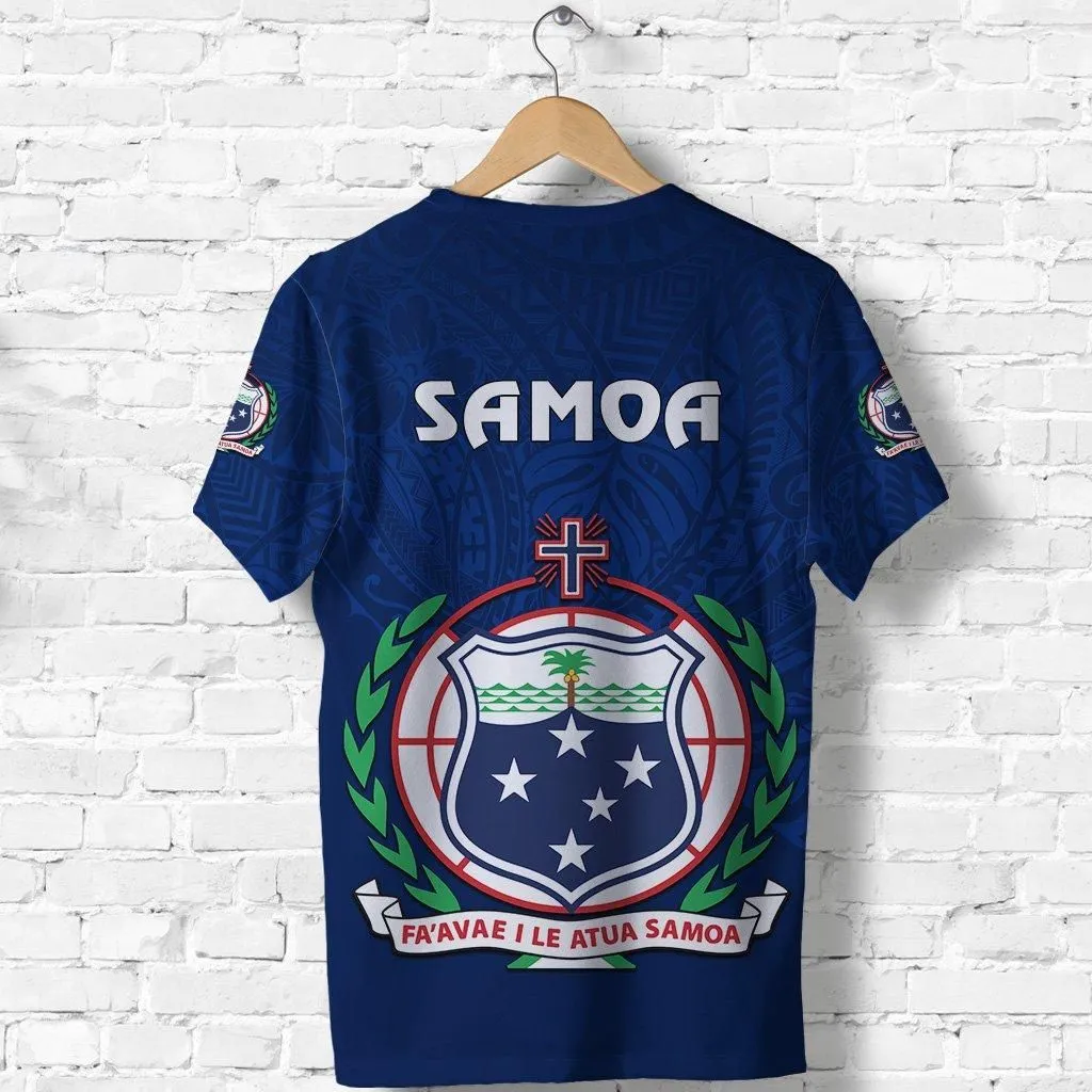 Manu Samoa Rugby T shirt Simple Style - Blue