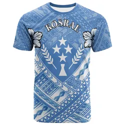 Kosrae Polynesian T-Shirts - Kosrae Flag Camisole Hibiscus Style - BN18
