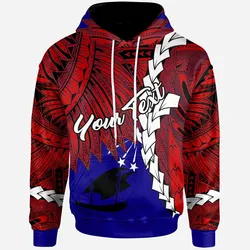 Papua New Guinea Central Province Polynesian Custom Personalised Hoodie - Tribal Wave Tattoo
