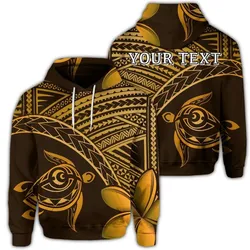 (Personalised) Hawaiian Turtle Plumeria Kakau Polynesian Quilt Hoodie Neo Brown AH