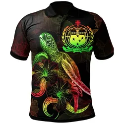 Alohawaii Shirt - Polo Shirt Samoa Polynesian - Turtle With Blooming Hibiscus Reggae - BN22