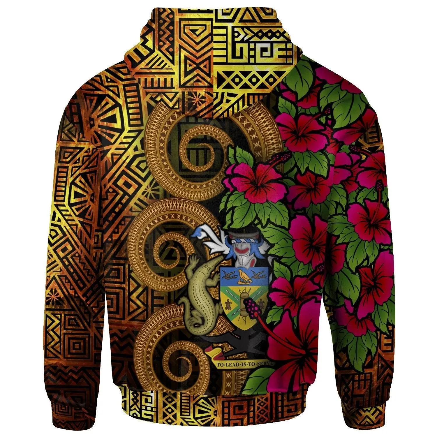 Solomon Islands Polynesian Custom Personalised Hoodie - Hibiscus Vintage