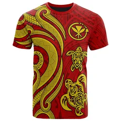 Hawaii Polynesian Red Kanaka Maoli Tentacle Turtle Tattoo Unisex 3D T-Shirt All Over Print HNABX