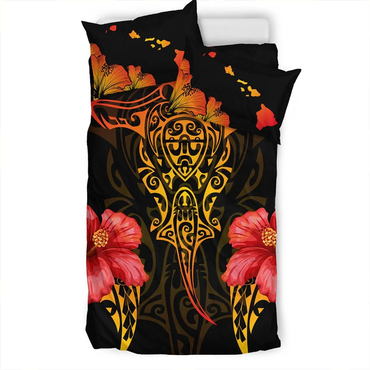 Hawaii Bedding Set Polynesian Hibiscus Animal