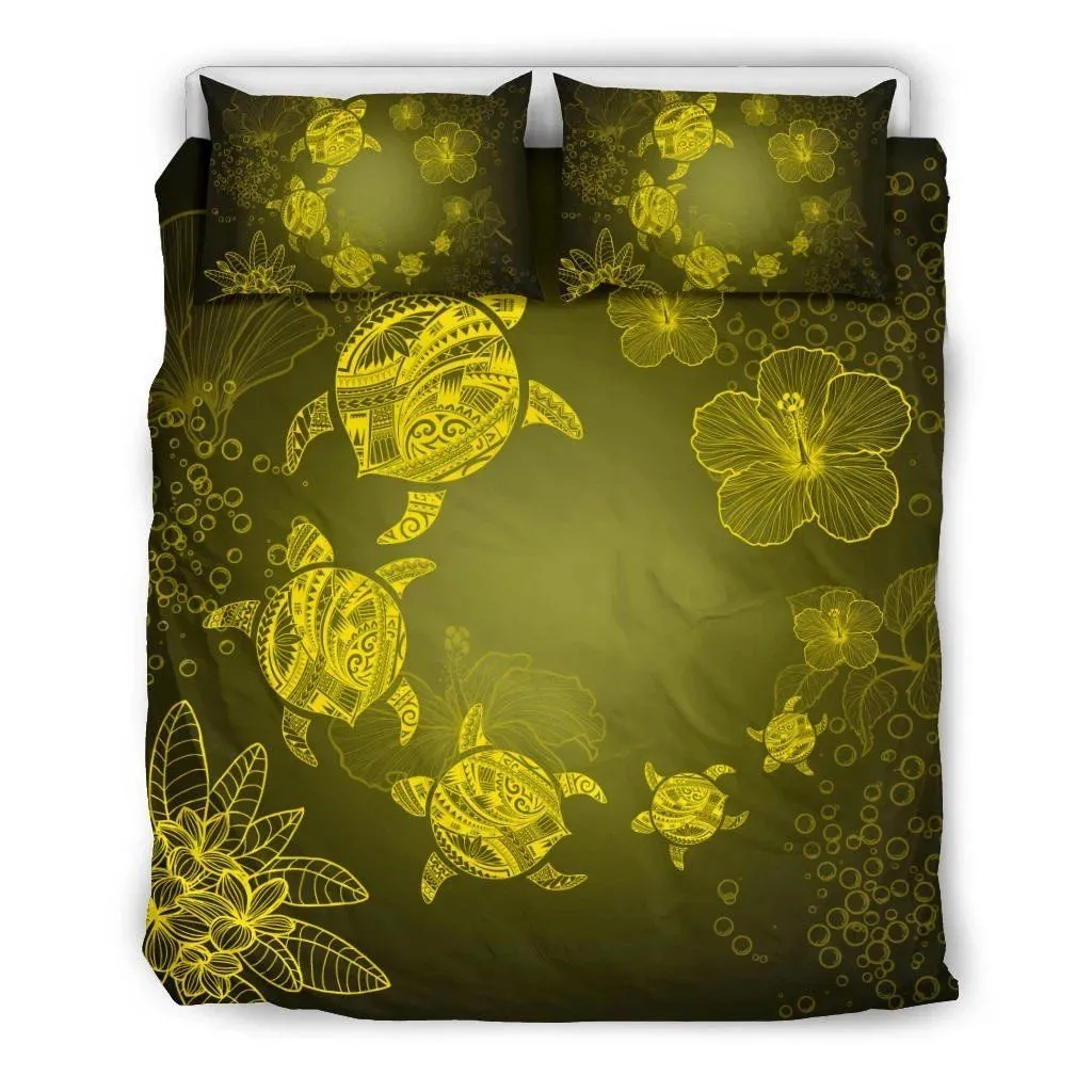Hawaii Polynesian Hibiscus Turtle Bedding Set Under Beach Yellow Ah J7 Dhc1712820Dd