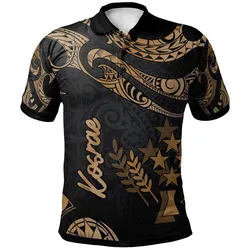 Kosrae Polynesian Polo Shirt - Poly Tattoo Gold Version