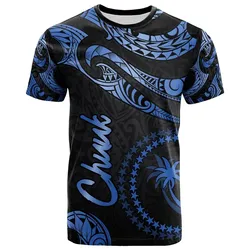 Chuuk Micronesia T-Shirt - Poly Tattoo Blue Version
