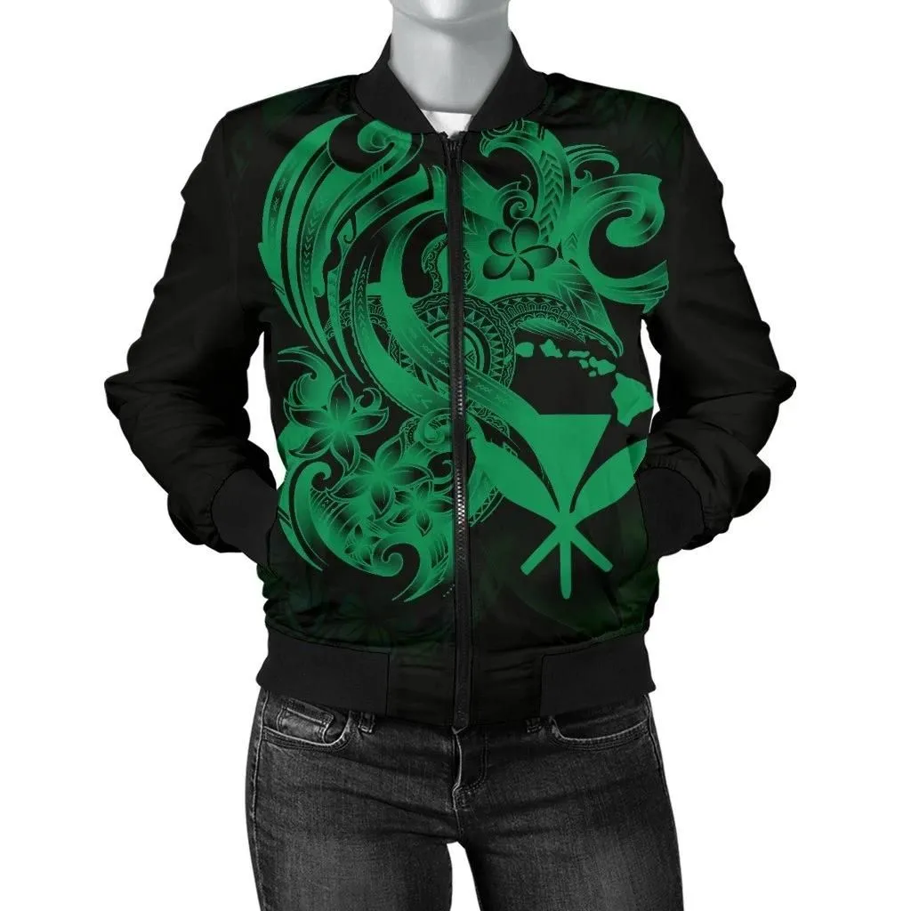 FamilyGaterJacket - Bomber Jacket Polynesian Hawaii - Kanaka Maoli Green Turtle - BN12