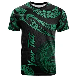 American Samoa Polynesian Custom Personalised T-Shirt - Poly Tattoo Green Version