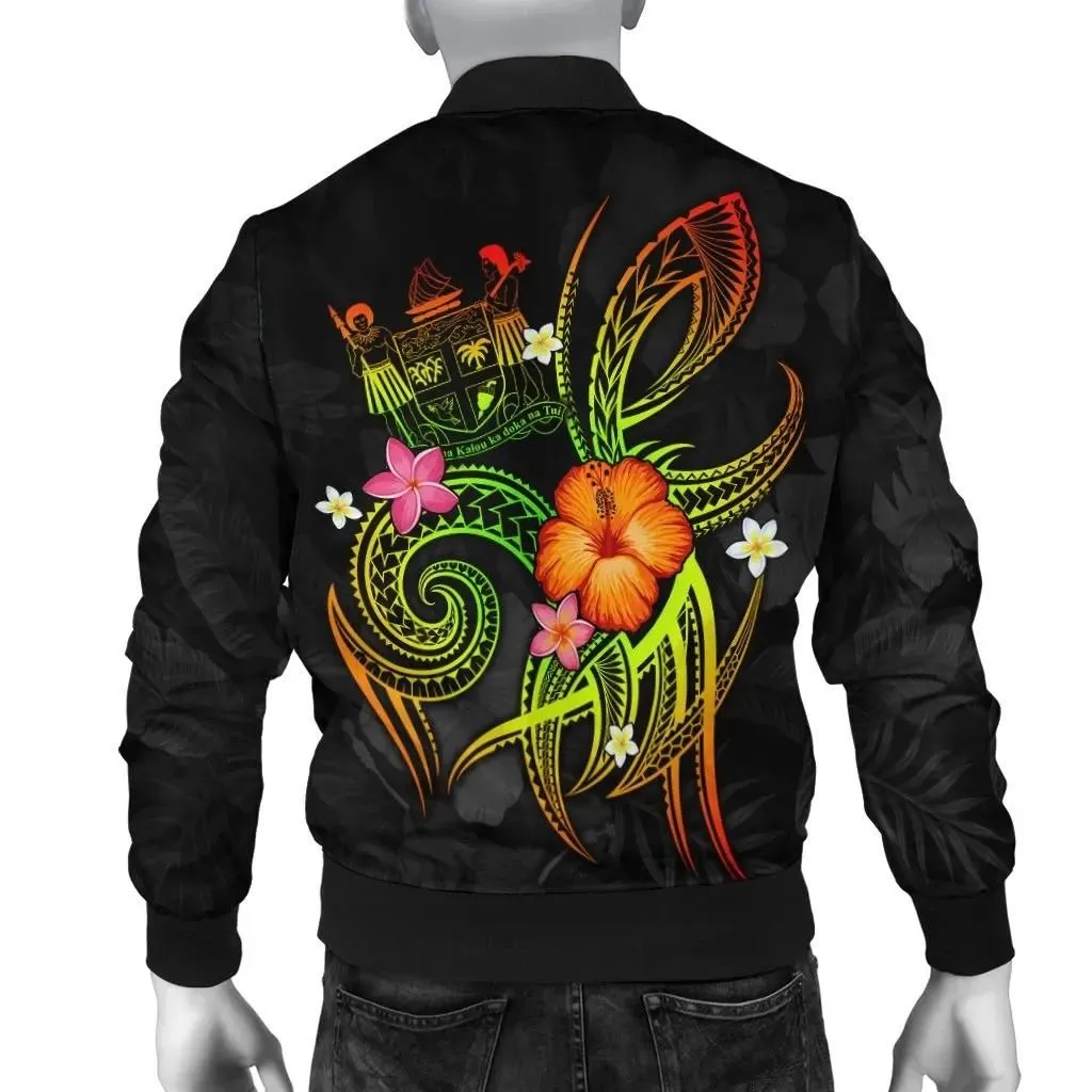 Alohawaii Jacket - Bomber Jacket Fiji Polynesian - Legend of Fiji (Reggae)