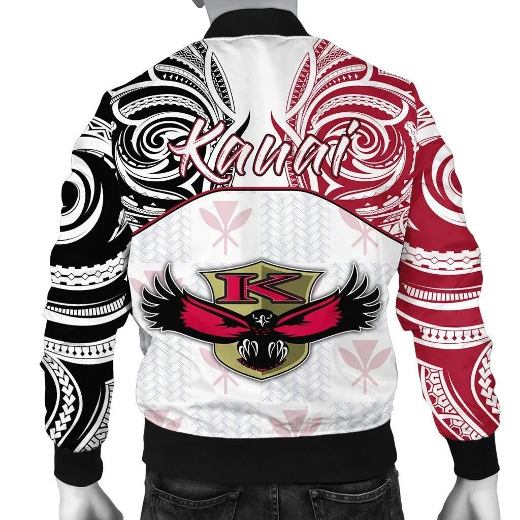 Hawaii Mens Bomber Jacket - Kanaka Kauai High School Mens Bomber Jacket Demodern Style AH