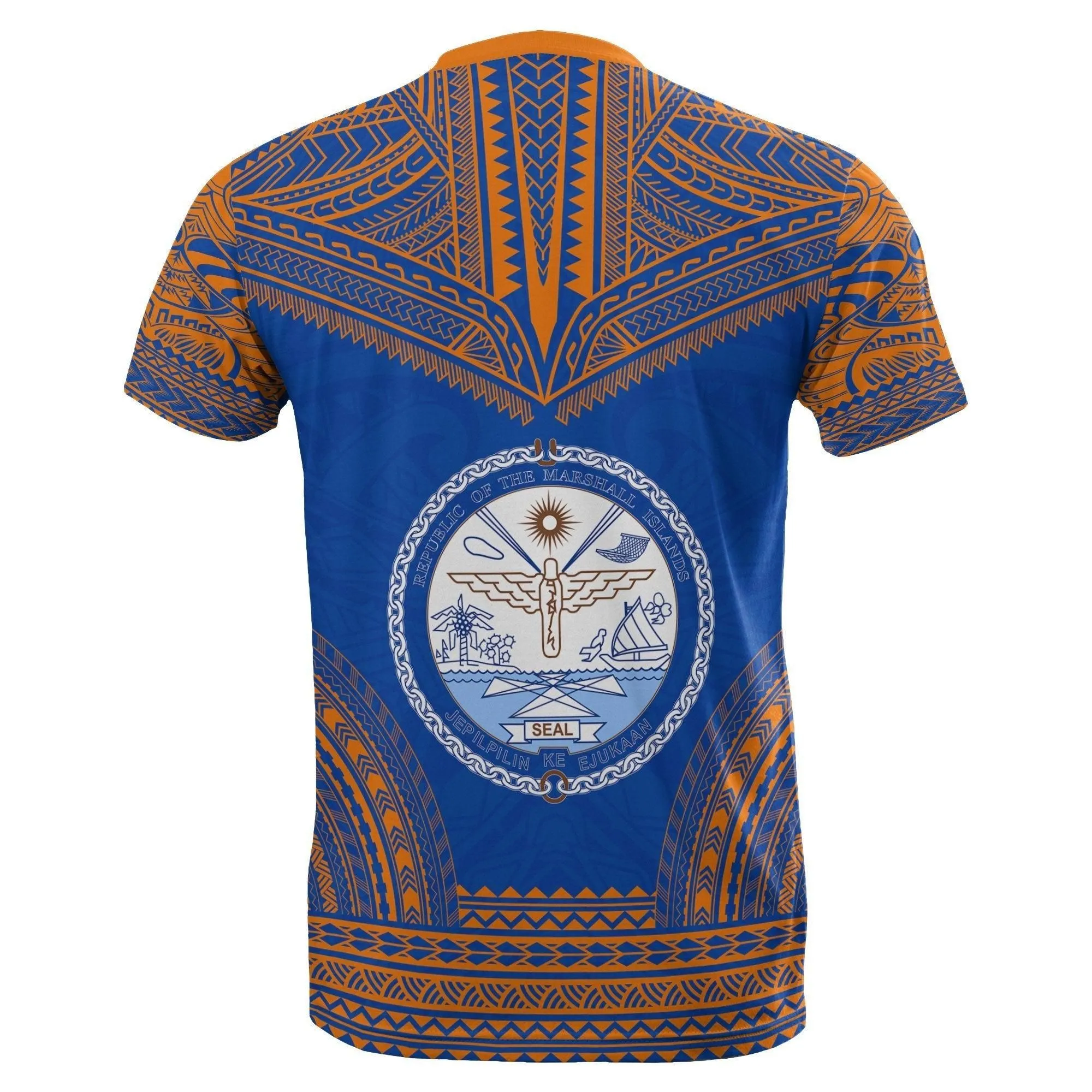 Marshall Islands All Over T Shirt - Marshall Islands Seal Polynesian Tattoo