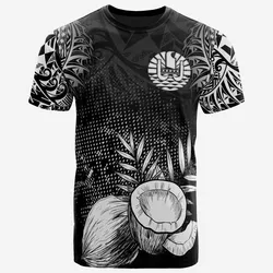 French Polynesia French Polynesia Flag Coconut Polynesian Tattoo Black Unisex 3D T-Shirt All Over Print ONCHS