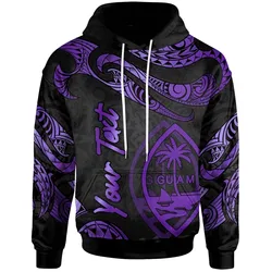 Guam Polynesian Custom Personalised Hoodie - Poly Tattoo Purple Version
