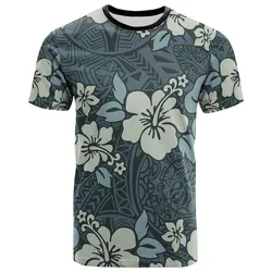 Polynesian Shirt - Abstract Hibiscus Flowers With Vintage Background