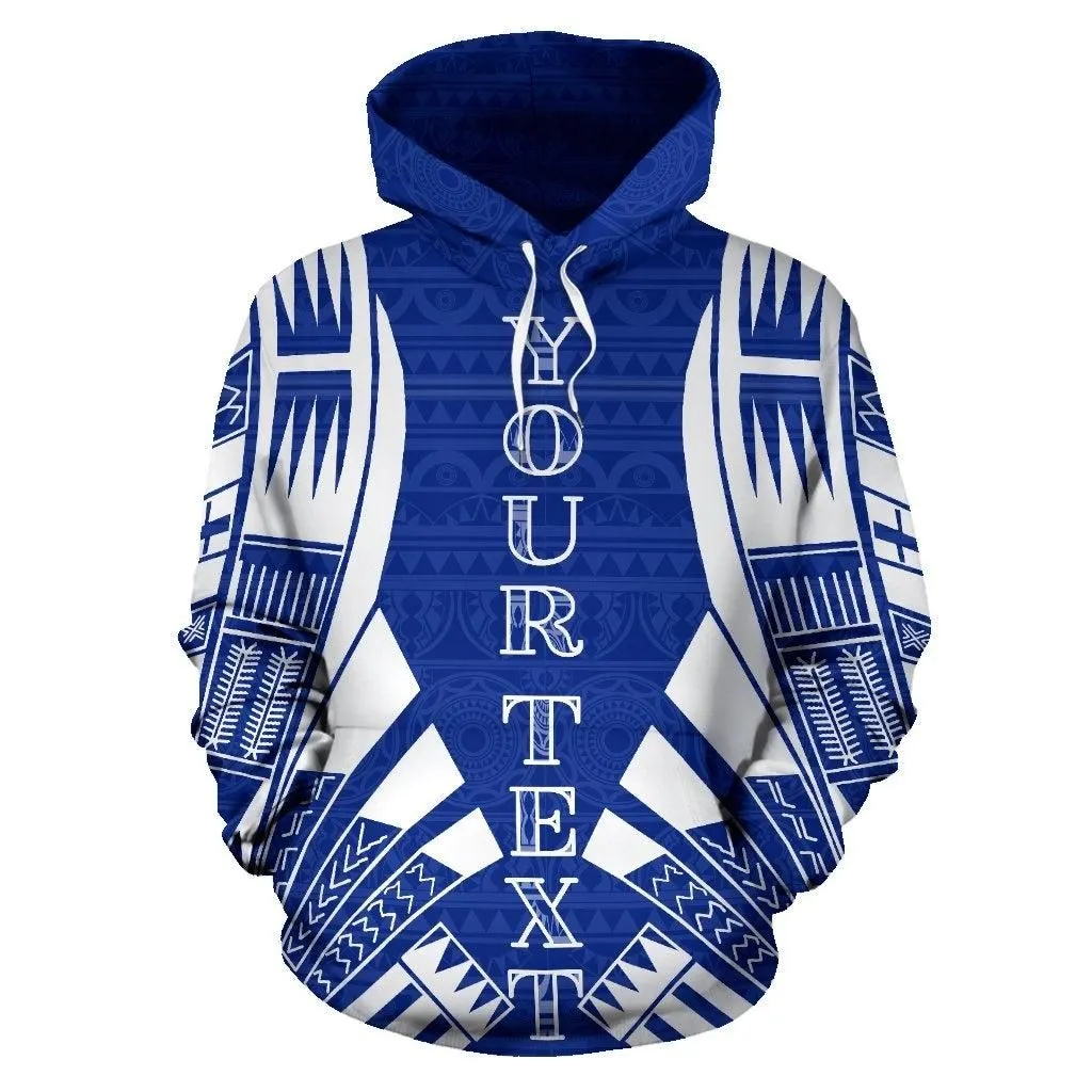 Chuuk States All Over Custom Personalised Hoodie - Blue Tattoo Style
