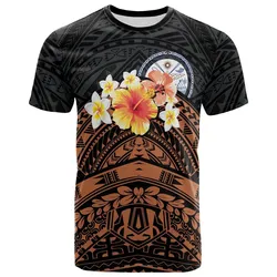 Marshall Islands Custom Personalised T shirt - Tribal Pattern Hibiscus