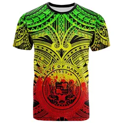 Hawaii T-Shirt - Coat of Arm Hawaii & Polynesian Tattoo