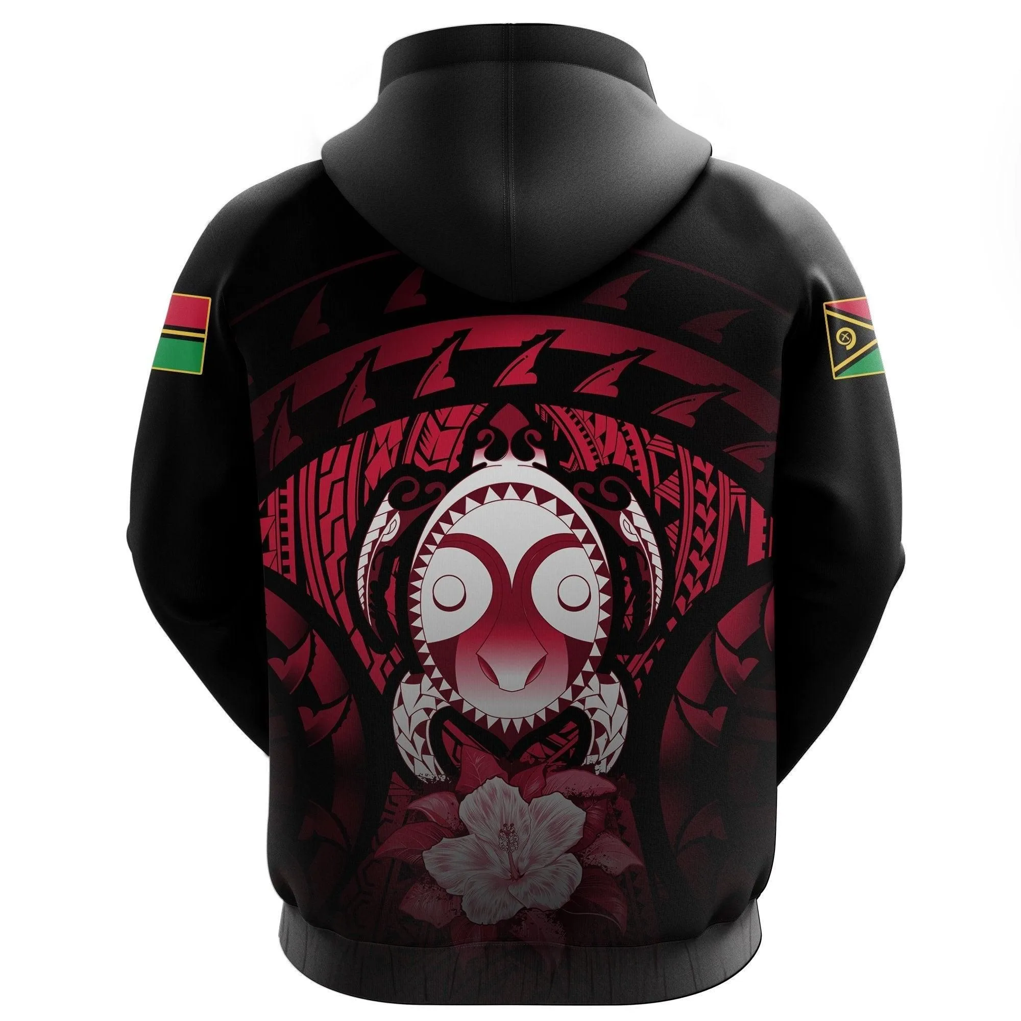 Vanuatu Turtle Hibiscus Pullover Hoodie (Red)