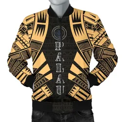 Palau Men Bomber Jackets - Polynesian Tattoo Gold