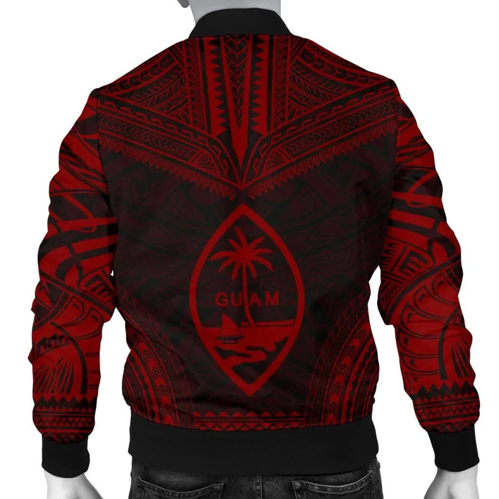 Guam Polynesian Chief Men's Bomber Jacket - Red Version - Bn10