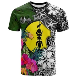 New Caledonia Custom Personalised T-Shirt - Turtle Plumeria Banana Leaf - BN11