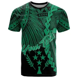 Kosrae Micronesia Custom Personalised T Shirt - Tribal Wave Tattoo Green