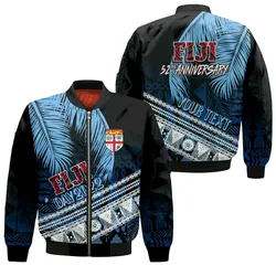 Personalised Fiji Day Bomber Jacket Masi Kesa Mix Palm Tree LT7