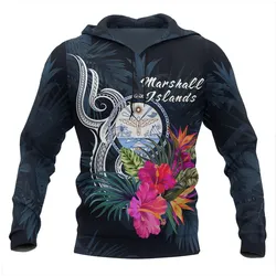 Marshall Islands Polynesian Hoodie - Tropical Flower