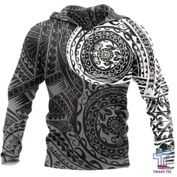 Tmarc Tee Polynesian Tattoo Style Hoodie - White NVD1345