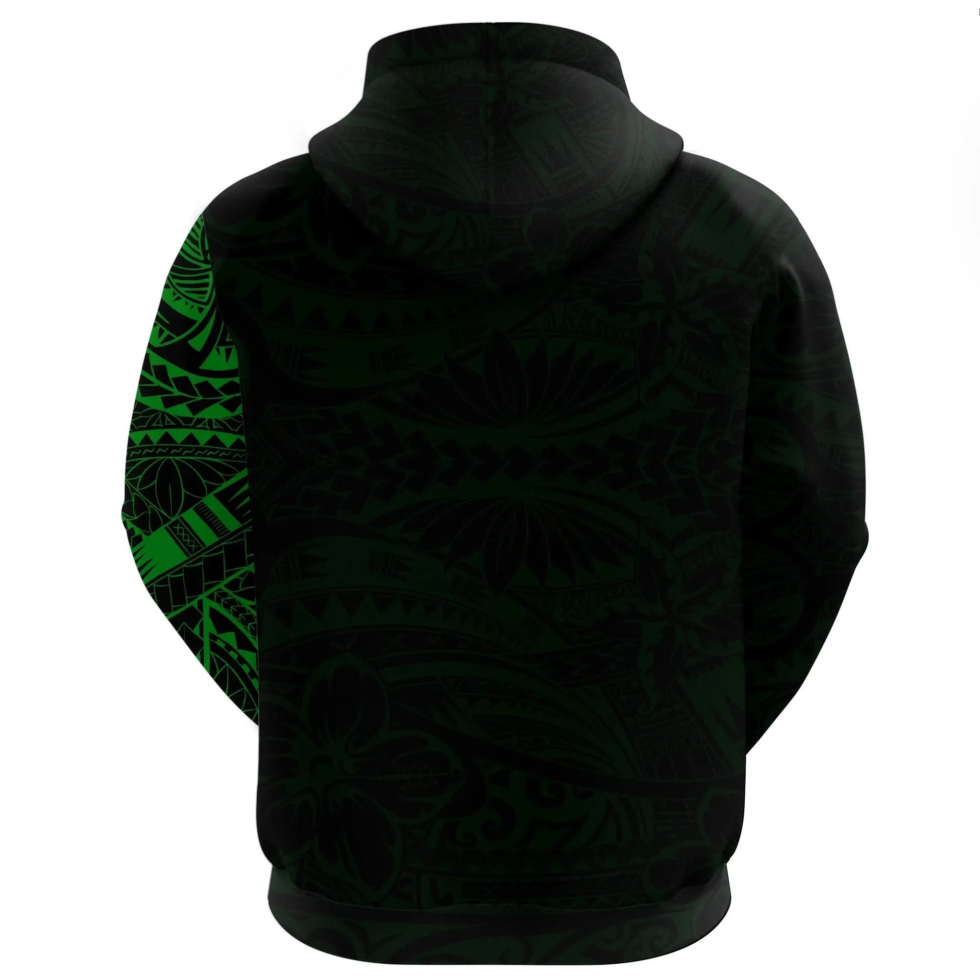 Alohawaii Clothing - Hoodie Polynesian Tattoo Style Dark Green A7