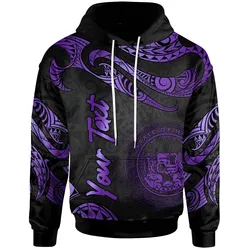 Hawaii Polynesian Custom Personalised Hoodie - Poly Tattoo Purple Version