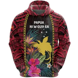 Alohawaii Clothing - Hoodie Papua New Guinea All Over Print Coat Of Arms Polynesian With Hibiscus And Waves TH4