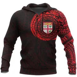 Fiji In My Heart Polynesian Tattoo Red Nice 3D Printed Sublimation Hoodie Hooded Sweatshirt Comfy Soft And Warm For Men Women S to 5XL CTC25031760