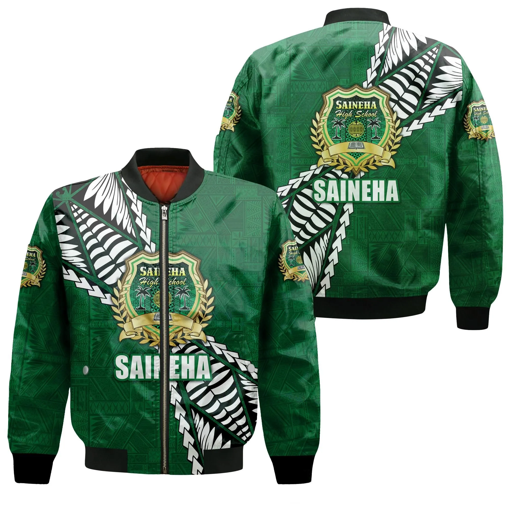 Tonga Saineha High School Tongan Patterns Bomber Jacket - LT12