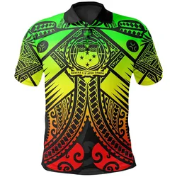 Samoa Polynesian Polo Shirt - Samoa Reggae Seal with Polynesian Tattoo - BN18