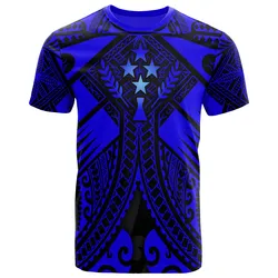 Kosrae T-Shirts - Blue Seal with Polynesian Tattoo
