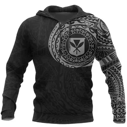 Hawaii Hoodie, Kanaka Maoli Flag Polynesian Tattoo All Over Print Hoodie A7