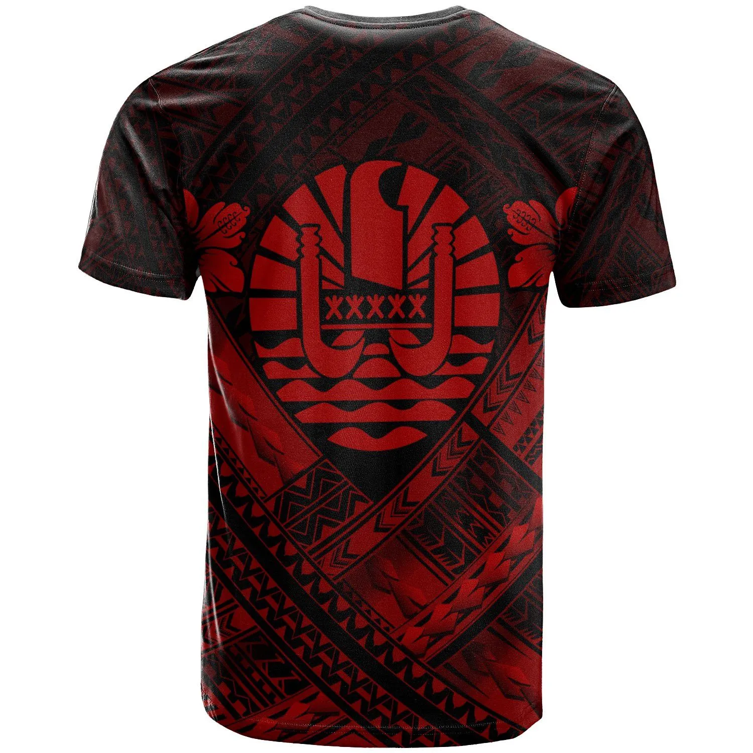 Tahiti Polynesian  T-Shirts - Tahiti Red Seal Camisole Hibiscus Style - BN18