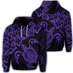 Alohawaii Hoodie - Hawaiian Map Turtle Hibiscus Kanaka Polynesian Hoodie - Purple - AH - J4R