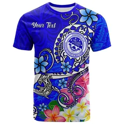 FSM Custom Personalised T-Shirt - Turtle Plumeria (Blue)