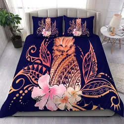 FamilyGater Home Set - Hawaii Pineapple Hibiscus Polynesian Bedding Set - Dori Style AH J3
