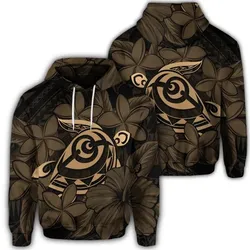 Alohawaii Hoodie - Hawaiian Turtle Hibiscus Plumeria Kanaka Polynesian Hoodie Gold - Soft Style - AH - J4R