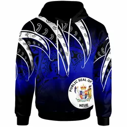 Niue Tropical Leaf Gradient Blue Unique 3D Printed Sublimation Hoodie Hooded Sweatshirt Comfy Soft And Warm For Men Women S to 5XL CTC16012359