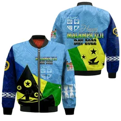Malampa Fiji Day Bomber Jacket Mix Tapa Style LT7