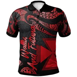 Wallis And Futuna Polynesian Polo Shirt - Poly Tattoo Red Version