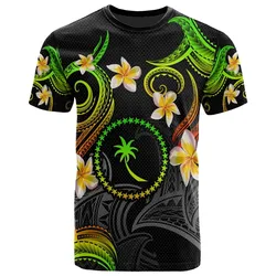 Chuuk T-shirt - Custom Personalised Polynesian Waves with Plumeria Flowers (Reggae)
