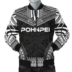 Pohnpei Polynesian Chief Men's Bomber Jacket - Black Version - Bn10