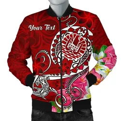 FamilyGater Jacket - Bomber Jacket Tahiti Custom Personalised - Turtle Plumeria (Red) - BN18