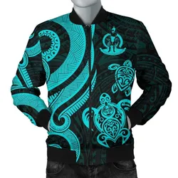 Vanuatu Mens Bomber Jacket - Turquoise Tentacle Turtle
